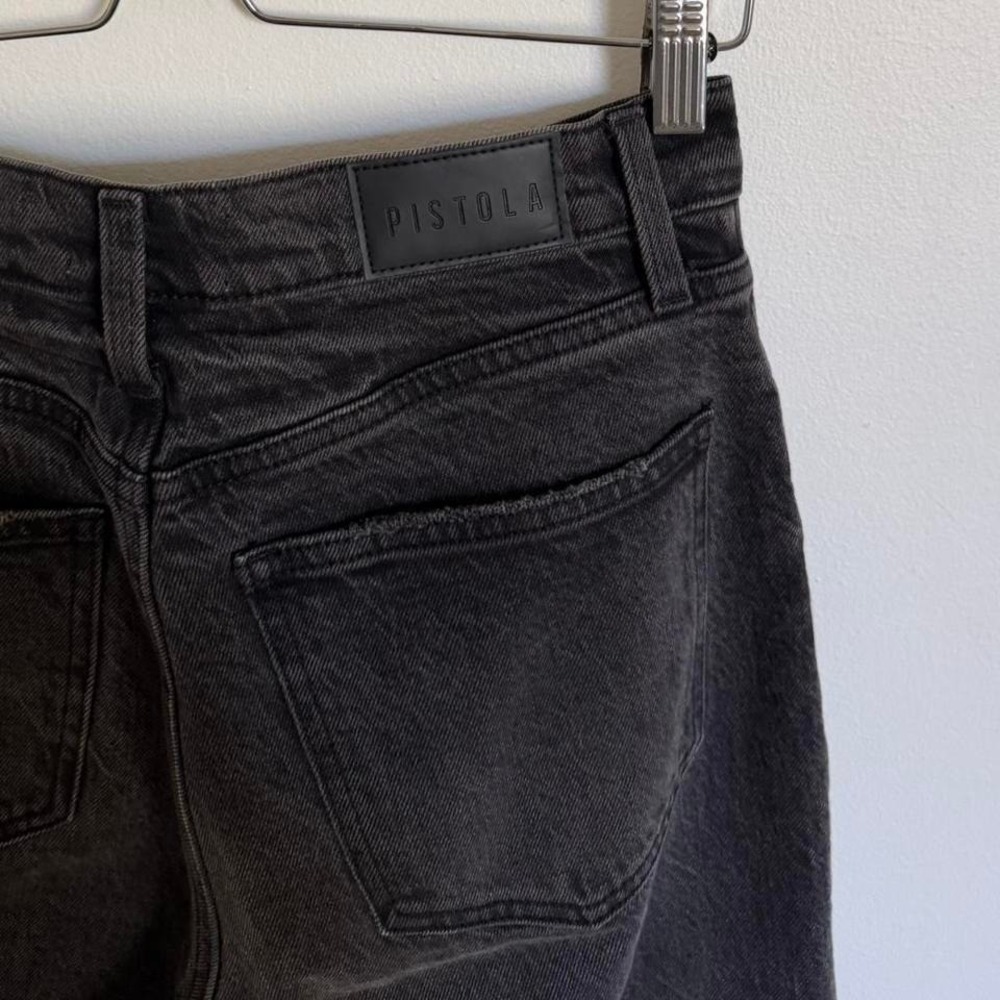 Pistola Black Straight Leg Jeans | High Rise Vintage Wash Denim Size 27 - Picture 5 of 7